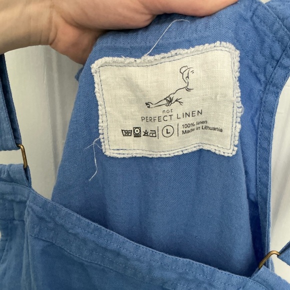 NotPerfectLinen Everest overalls in cornflower blue - Picture 3 of 4